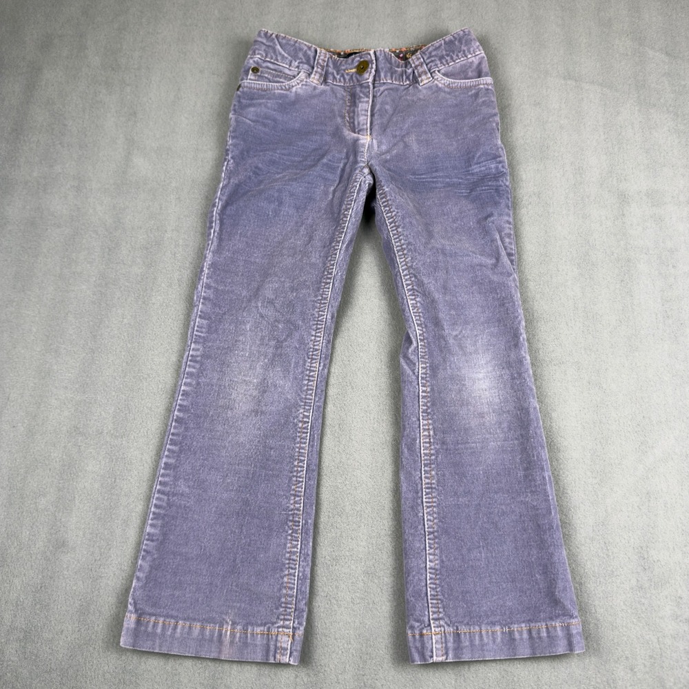 Mini Boden Girls Purple Corduroy Pants Adjustable Waist Size 7Y
